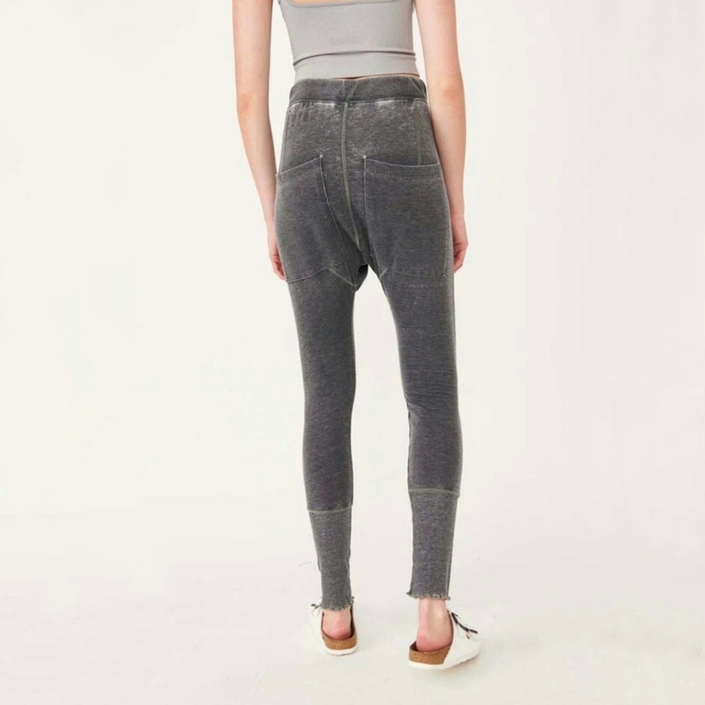 Free People Cozy All Day Harem Leggings Joggers  Washed Black - Picture 5 of 6